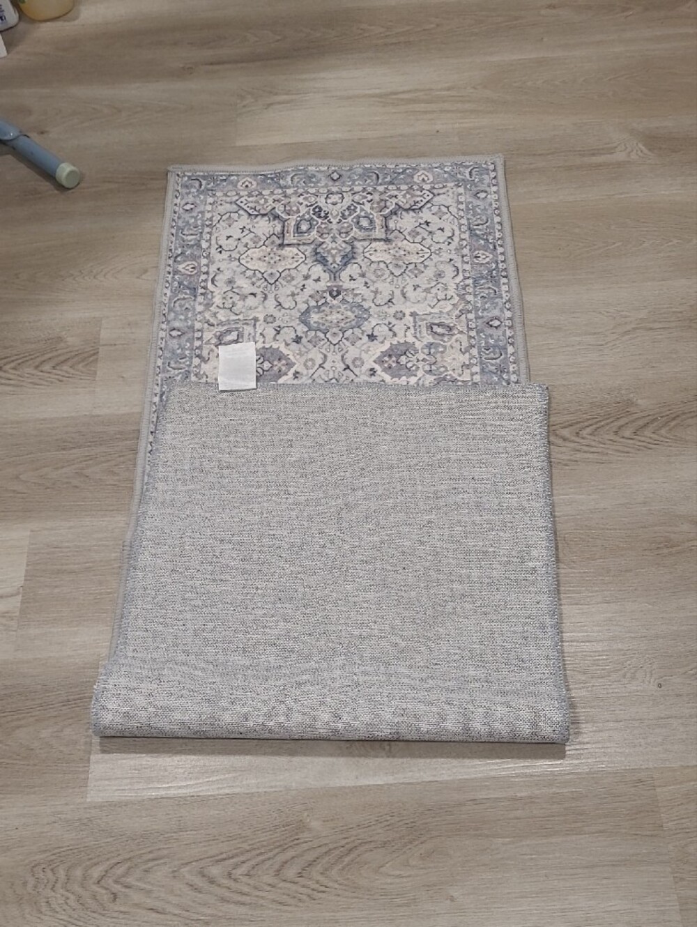Neutral Gray And Blue Area Rug - Picture 4 of 4